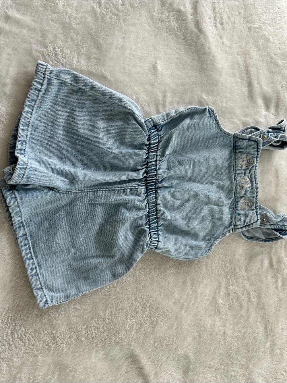Primark Light Blue Denim Girls Tie-Strap Romper ✨🩵